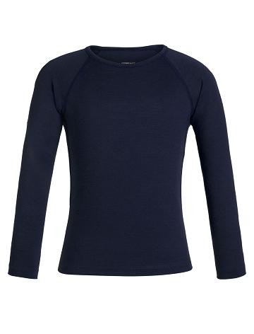 Midnight Navy Icebreaker Merino 200 Oasis Crewe Thermal Top Kids' Long Sleeve | AU 1943HAPK